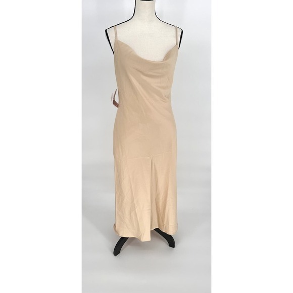 Birdy Grey Lisa Midi Dress M Satin Gold Bridesmaid‎ Party Dress NWT - Picture 3 of 10